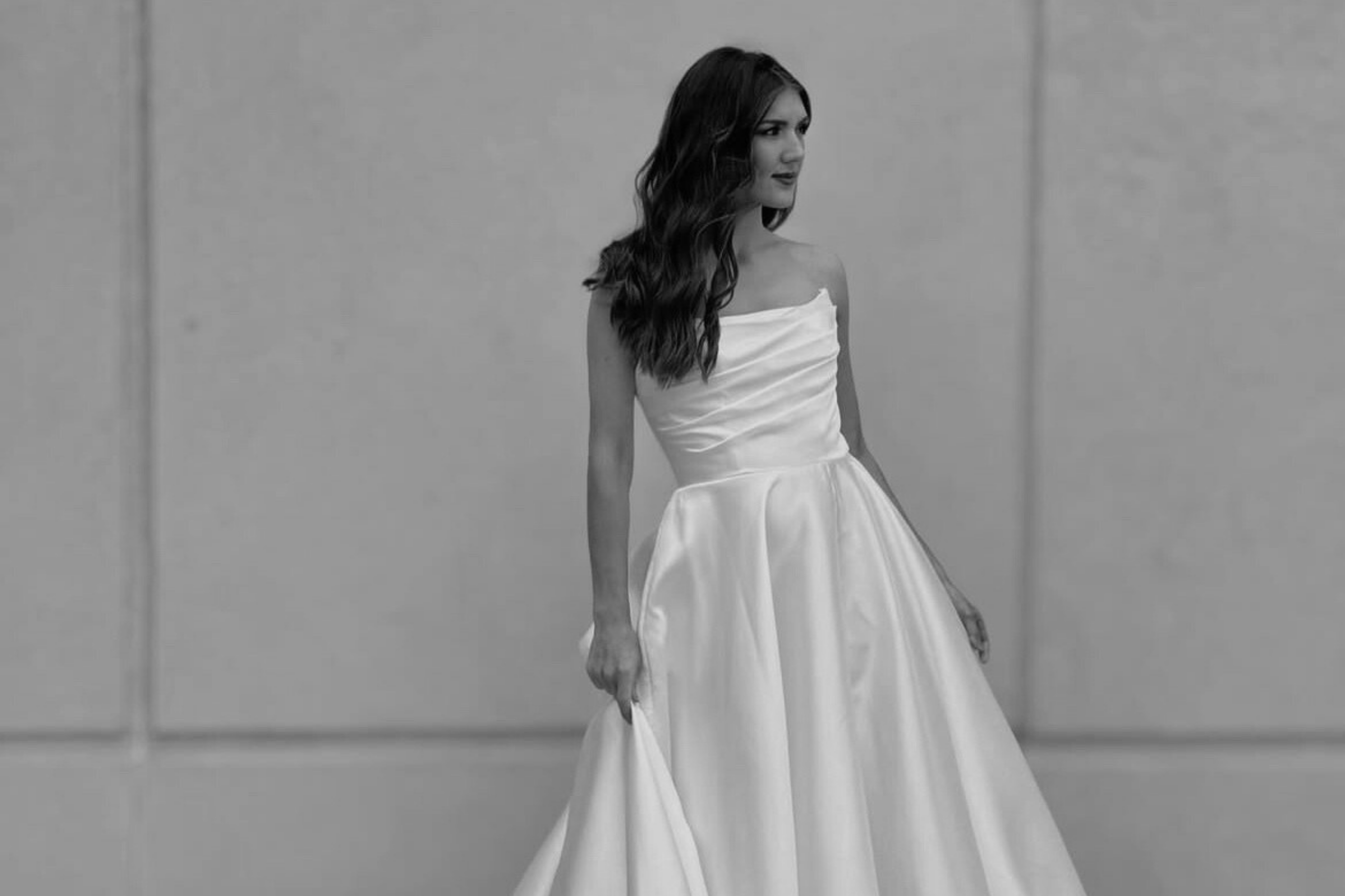 editorial style photo of bride in a dress