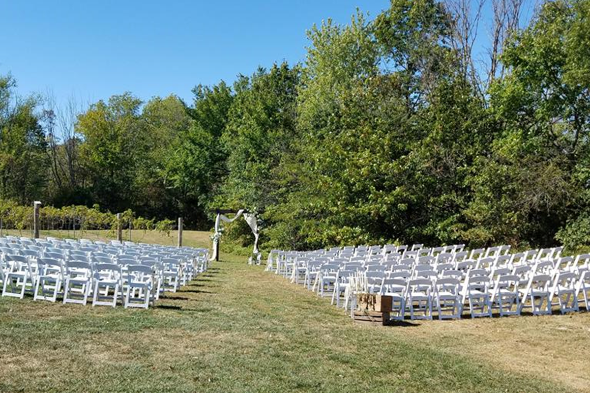 another option for ceremony seating outdoors at the winery