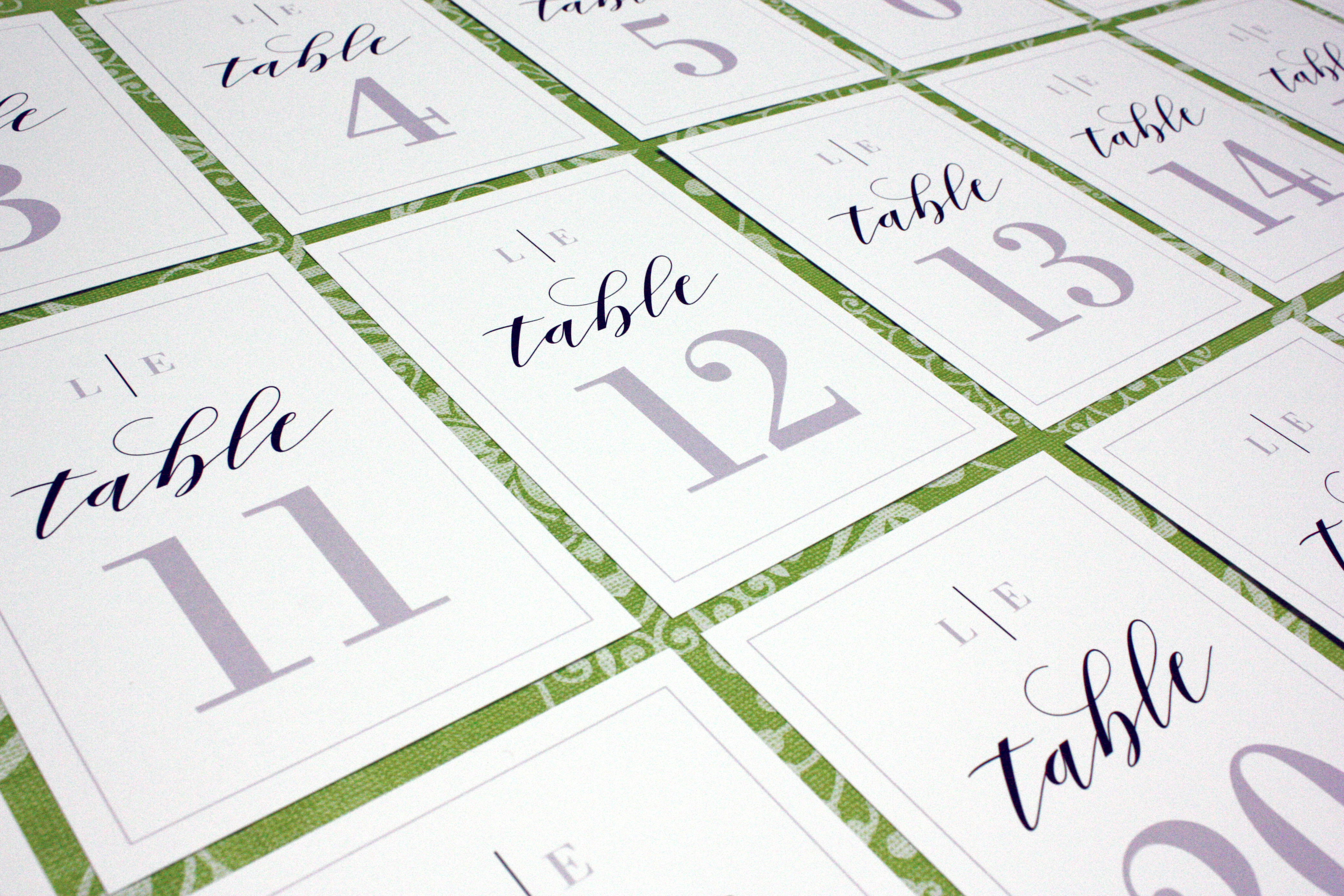 wedding table numbers