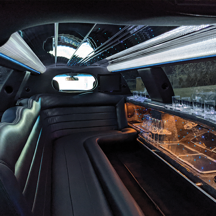 inside of a limo