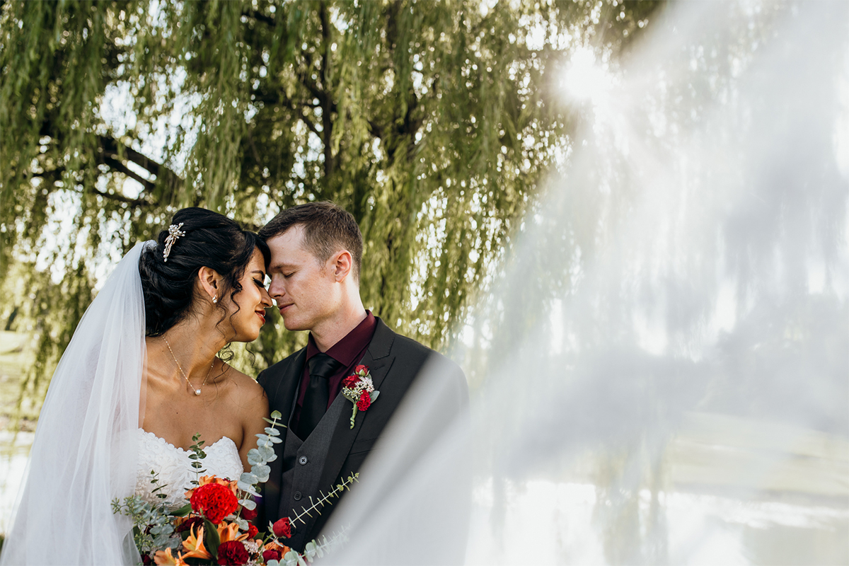 couple under the veil