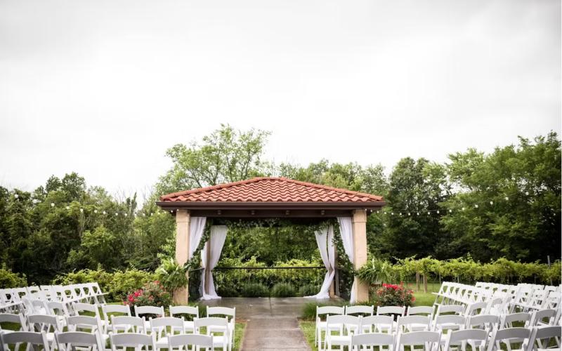 a shot of the tuscan hills winery gazebo