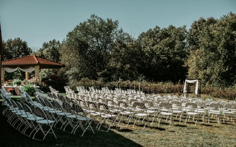 chairs set up for an outdoor ceremony at tuscan hills winery